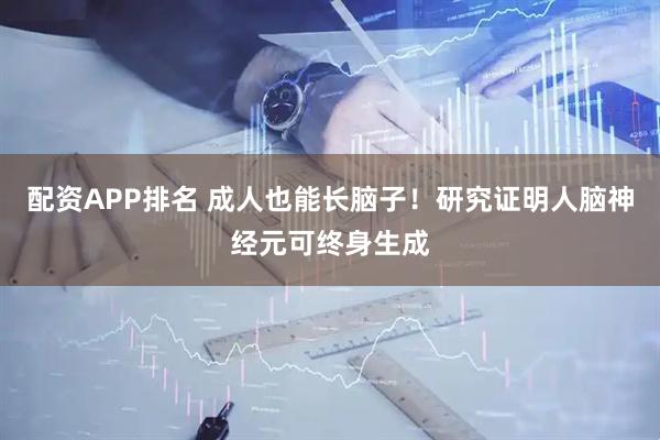 配资APP排名 成人也能长脑子！研究证明人脑神经元可终身生成